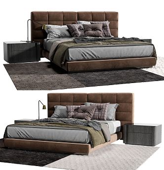 Modern Double Bed 3d model