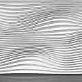 Modern Sofa Background Wall With 3D Wave Pattern And White Textured Design 3d model