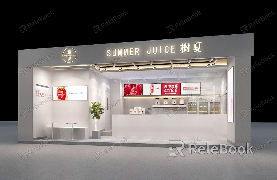 Modern Milk Tea Shop model