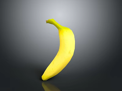Fresh Ripe Yellow Banana with Smooth Skin on Dark Background 3d model