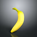 Fresh Ripe Yellow Banana with Smooth Skin on Dark Background