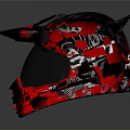 Tactical Weapon with Black Red Graphic Pattern and CAT Logo for Combat Use