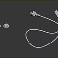 White Electrical Plugs Sockets And Power Cable On Dark Reflective Background
