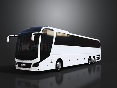 White Modern JINN Coach Bus With Large Windows And Sleek Design 3d model