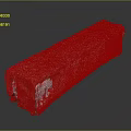 Red Brick Building Component With Textured Surface And White Patches For Construction 3d model