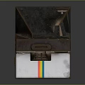 Vintage Polaroid Land Digital Instant Camera With Rainbow Stripe And Classic Lens Design