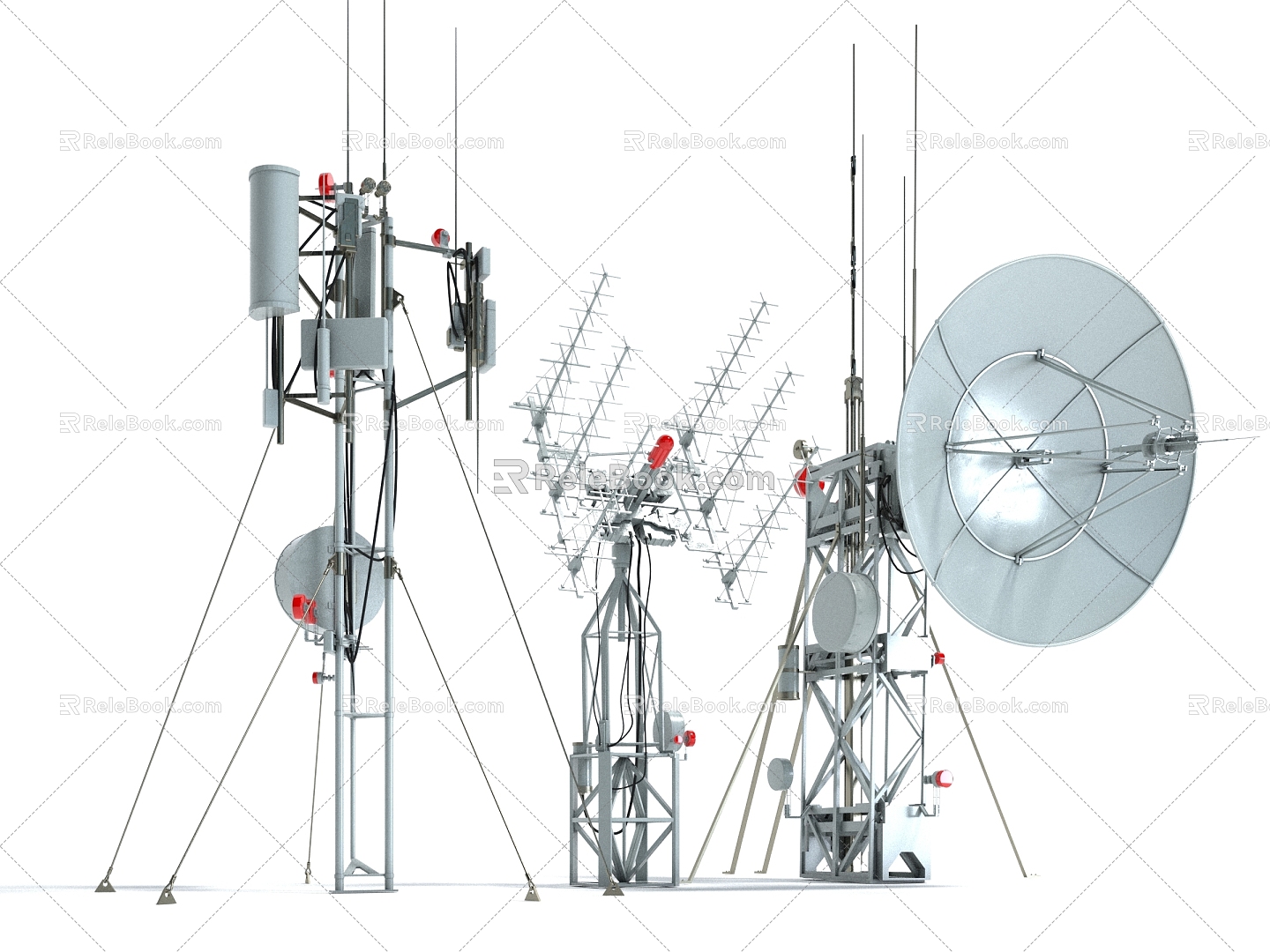 Style Public Facilities Antenna Signal Tower Base Station Communication Tower 3d model