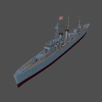 Modern warship Emden light cruiser 3d model