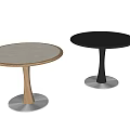Modern Round Dining Table With Wooden Top And Sleek Metal Base Design
