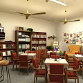 Vintage Nostalgic Local Cafe Shop With Cozy Dining Seats And Well Arranged Product Display Shelves