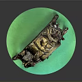 Ornate Vintage Clock With Intricate Carvings Golden Accents And Green Base