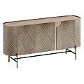 Modern Chest of Drawers With Diamond Pattern Surface And Metal Legs