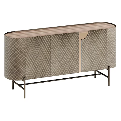 Modern Chest of Drawers With Diamond Pattern Surface And Metal Legs 3d model