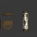 Chinese Style Wooden Wall Lamps Featuring Intricate Carvings And Translucent Panels