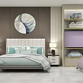 Modern Wedding Bedroom Furniture Specialty Store With Red Theme Display Cabinets And Beds