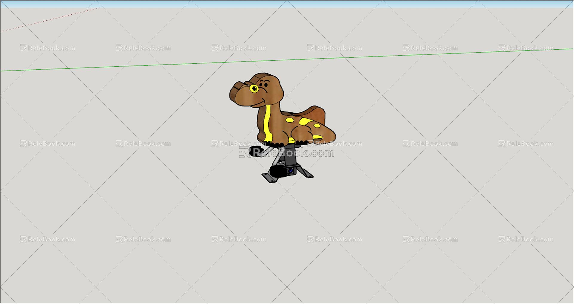 Modern rocking horse dinosaur 3d model