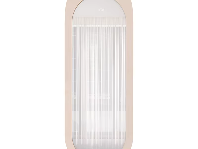 Sleek Modern Bathroom Mirror With LED Lighting And Slim Beige Frame Design 3d model