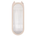 Sleek Modern Bathroom Mirror With LED Lighting And Slim Beige Frame Design 3d model