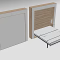 Modern Wall Mounted Foldable Bed Design With Wooden Frame And Mattress