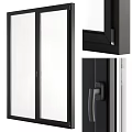 Modern Black Frame Casement Window With Glass Panel And Handle Design 3d model
