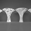 Modern Decorative Columns With Diverse Intricate Patterns Including Floral And Geometric Designs