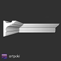 White Decorative Architectural Molding With Layered Curved Design And Smooth Finish
