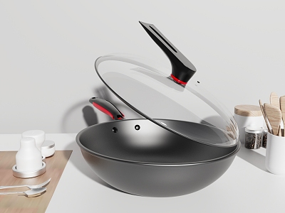 kitchen supplies wok 3d model