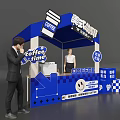 American Coffee Changning Road Store Booth With Welcome Sign And People