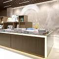 Modern Interior Display Shelves With Books Decorative Items Green Plant And Lighting