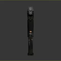 Tactical Pistol With Metal Body Wooden Grip And Magazine In Close Up View