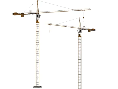 Heavy Duty Industrial Tower Cranes For Construction Sites With Extended Boom Structures 3d model