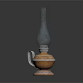 Vintage Lamp Combination With Glass Chimney And Ornate Metal Base For Home Lighting