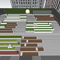 Modern Outdoor Stairs With Green And Brown Steps In Public Space Design
