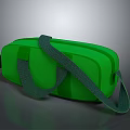 Stylish Green Shoulder Bag With Gray Strap And Textured Exterior Design