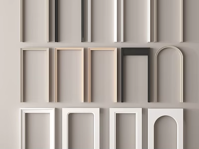 Diverse Design Frames In Various Colors And Shapes For Wall 3d model