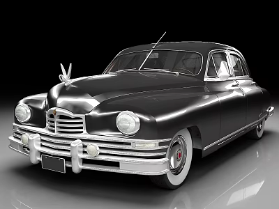 Vintage Black Classic Car Featuring Chrome Details And Retro Body Styling 3d model