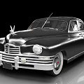 Vintage Black Classic Car Featuring Chrome Details And Retro Body Styling