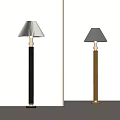 Modern Floor Lamp With Pleated Shade And Black Brown Stand For Home Decor