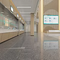 Modern Hospital Lobby Interior With Glass Skylight Digital Screen And Green Plants