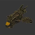 Futuristic Spacecraft with Streamlined Body Cockpit Engines for Interstellar Exploration