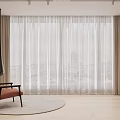 Lightweight Sheer White Curtain In Modern Living Room With Accent Chair And Floor Lamp