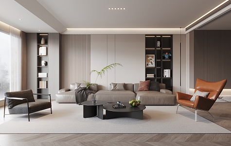 modern living room 3d model