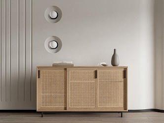 Silent Rattan Enclosure Cabinet Wall Lamp 3d model