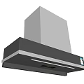 Modern Kitchen Appliance Range Hood With Black Silver Design And Control Panel
