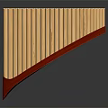 Wooden Pan Flute Musical Instrument With Curved Wooden Pieces And Red Edge Art Supplies