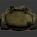 Durable Khaki Backpack With Red Pouch Multiple Pockets And Roller Base