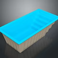 Modern Swimming Pool Design with Blue Water Beige Sides and Built in Steps