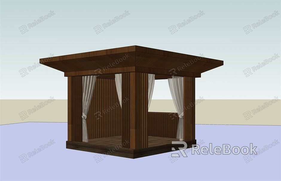 New Chinese Style Pavilion Wooden Pavilion model