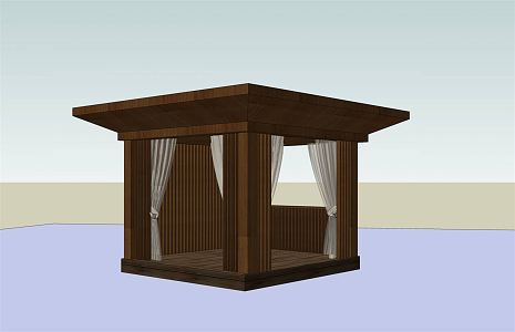 New Chinese Style Pavilion Wooden Pavilion 3d model