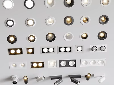 Various Modern Downlights and Spotlights with Different Lighting Designs and Styles 3d model